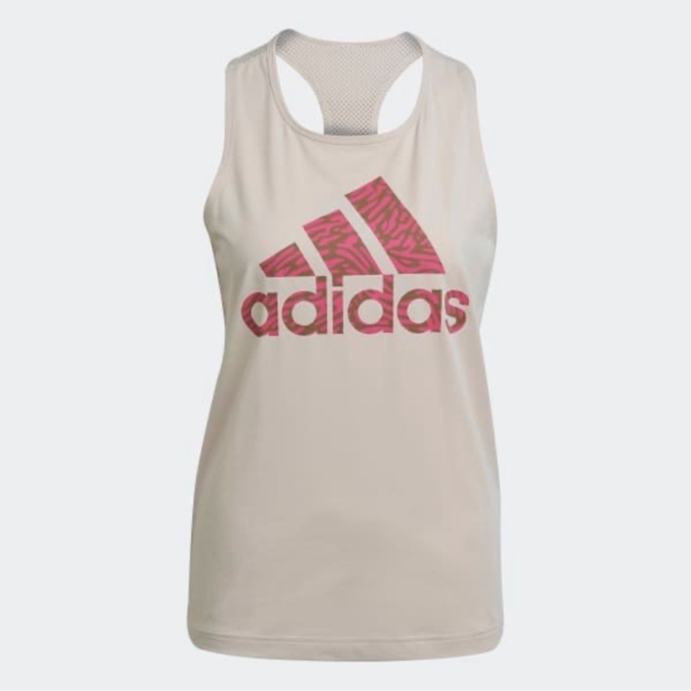 Adidas X Zoe Saldana Women’s Aero ready Tank Top Beige and Pink